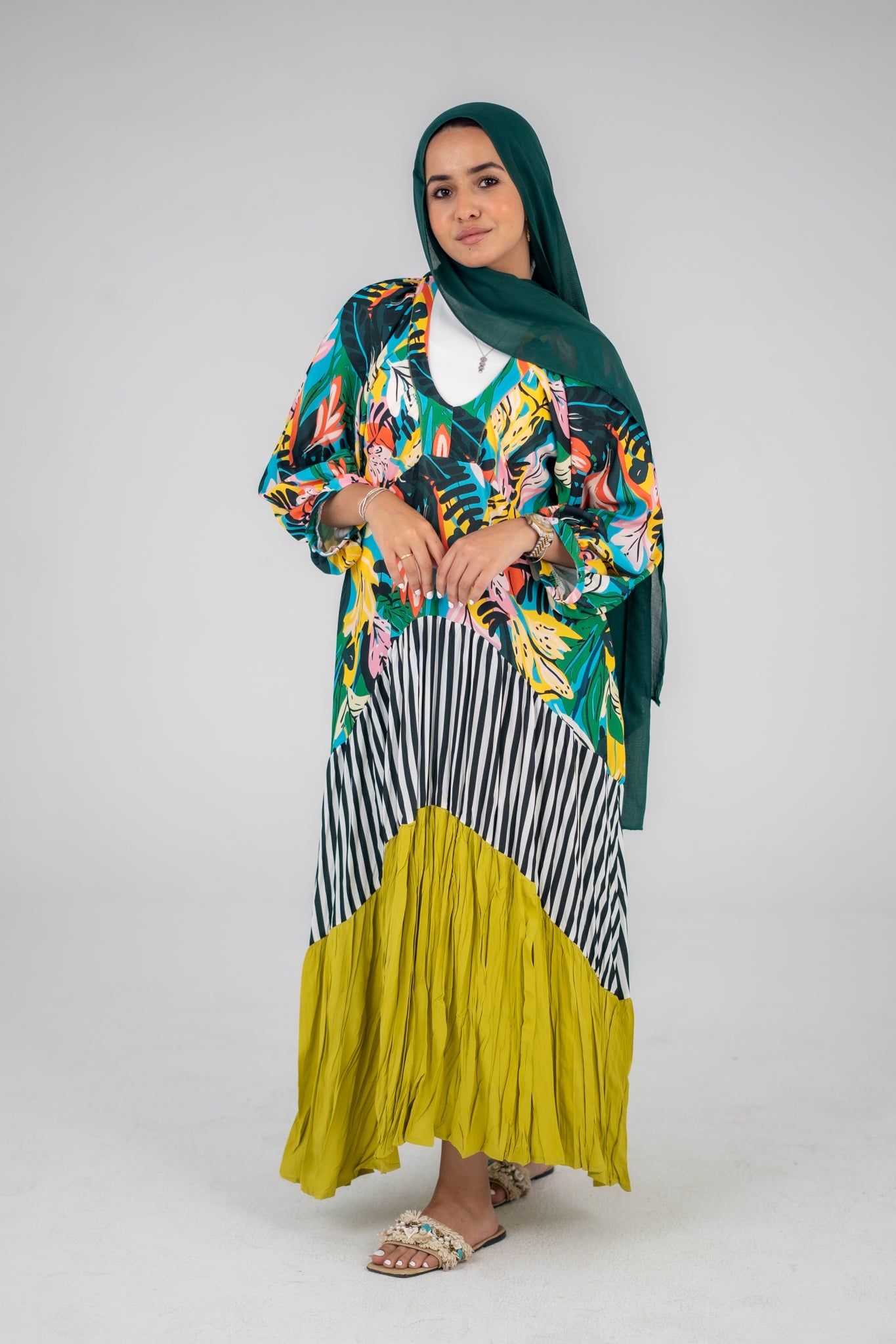 Mosaic Dress - Lime