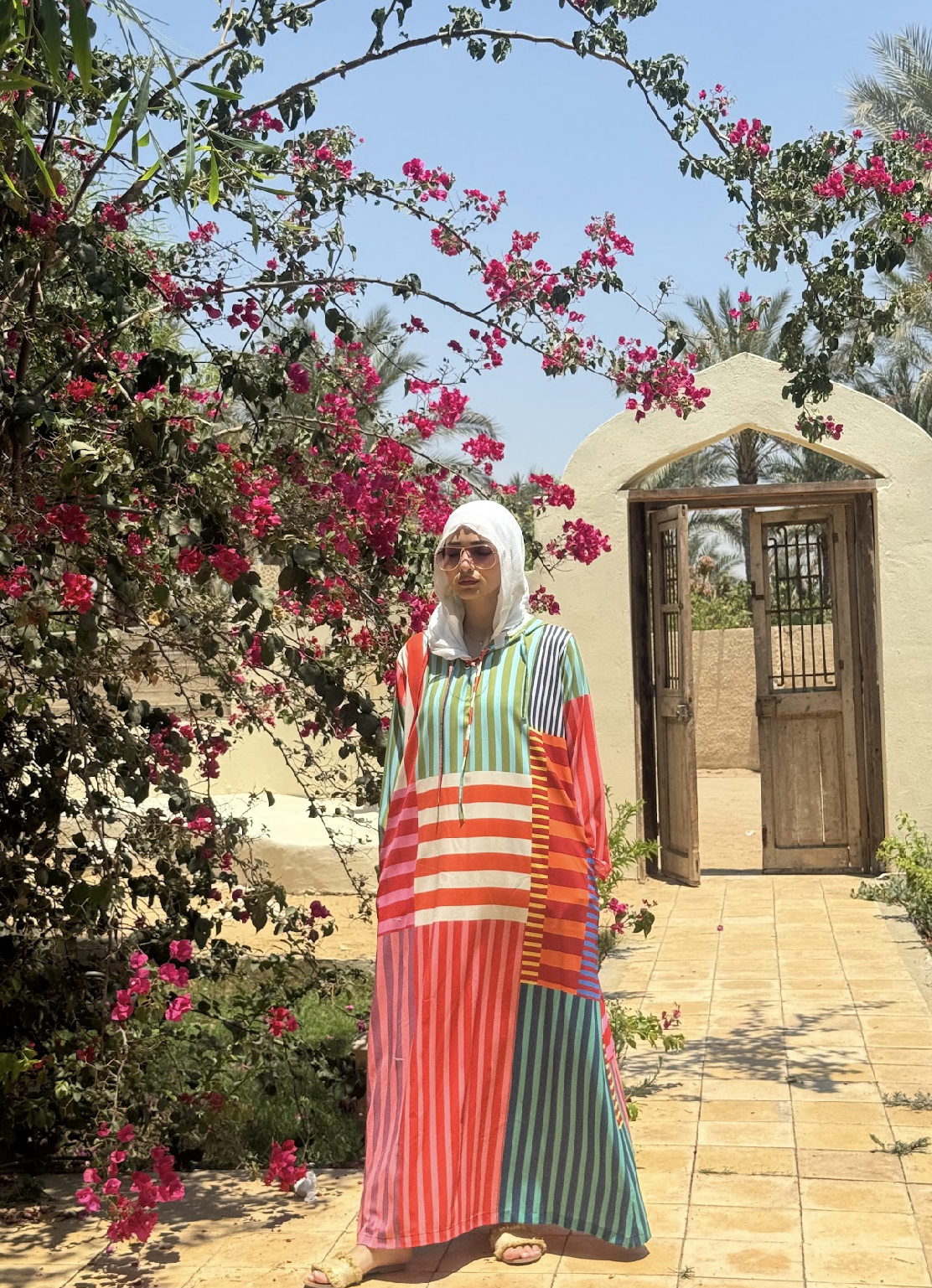 Casual Abaya - Orange Tiles