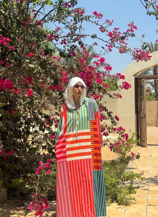 Casual Abaya - Orange Tiles