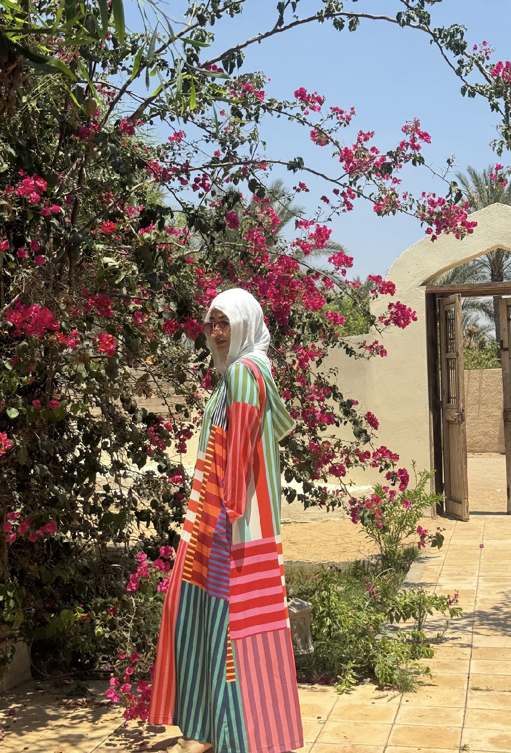 Casual Abaya - Orange Tiles