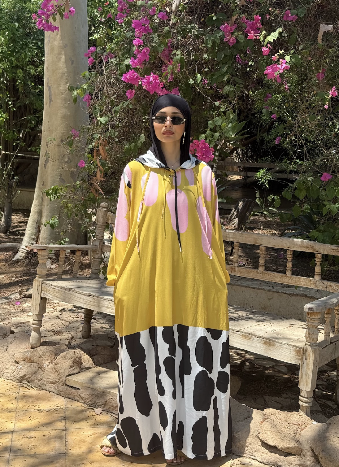 Casual Abaya - Yellow Tiles