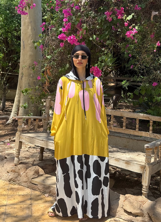 Casual Abaya - Yellow Tiles
