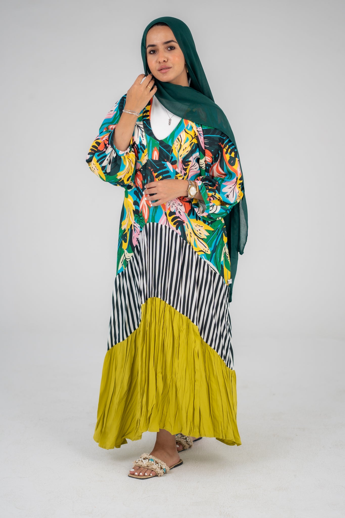 Mosaic Dress - Lime